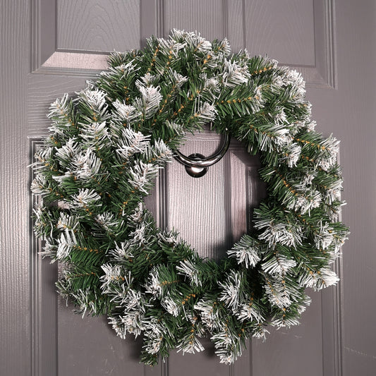 55cm Premier Christmas Snow Tipped Green Pine PVC Door Wreath 2736