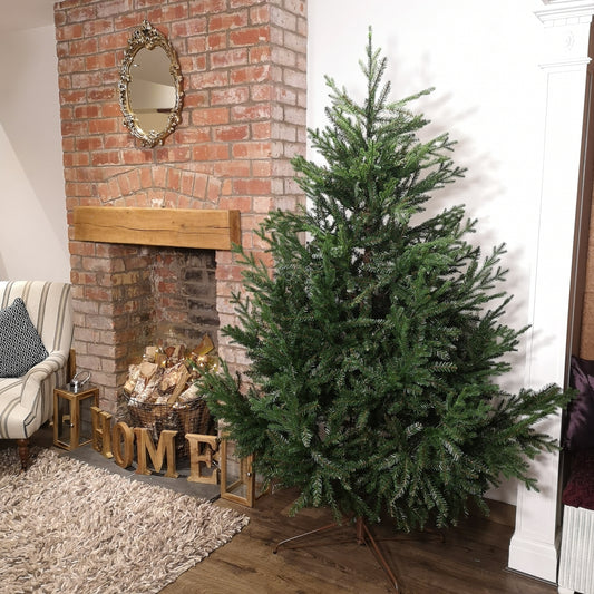 7ft 210cm Green Glenshee Spruce Artificial Christmas Tree PE and PVC Mix Natural Look 2736