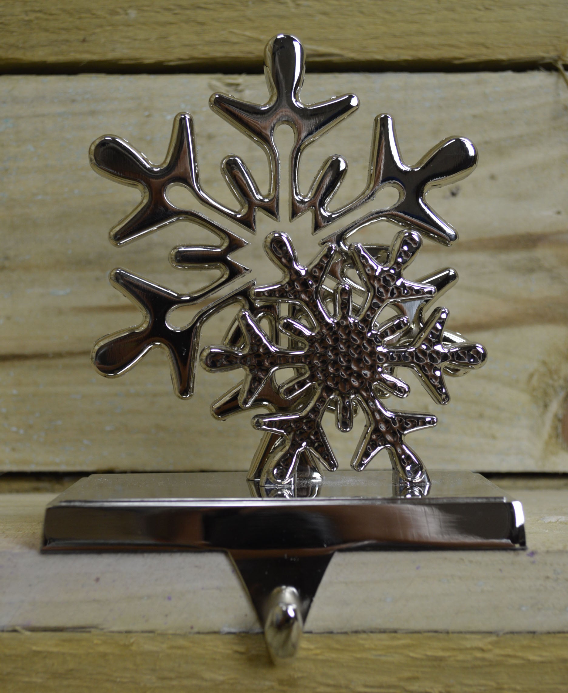 16cm Premier Christmas Stocking Hanger Decoration in Snowflake Design