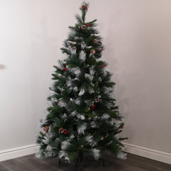 7ft Avatika Frosted Christmas Tree With Cones 896 tips