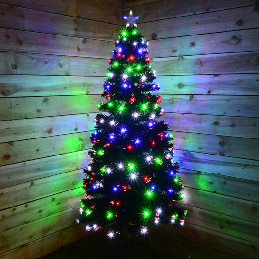 180cm (6ft) Indoor Fibre Optic Galaxy Christmas Tree with Multi Coloured LED's
