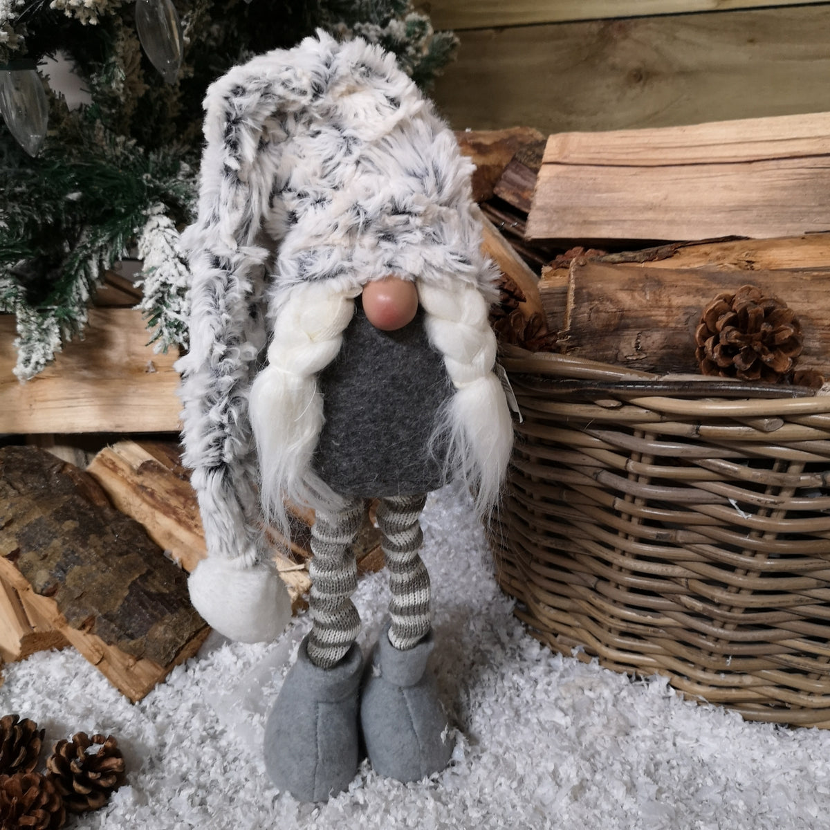 80cm Festive Christmas Extendable Legs Fur Gonk - Choice of Male or Female