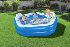 7ft Bestway Family Fun Inflatable Pool with 2 Seats Headrests and Cup Holders