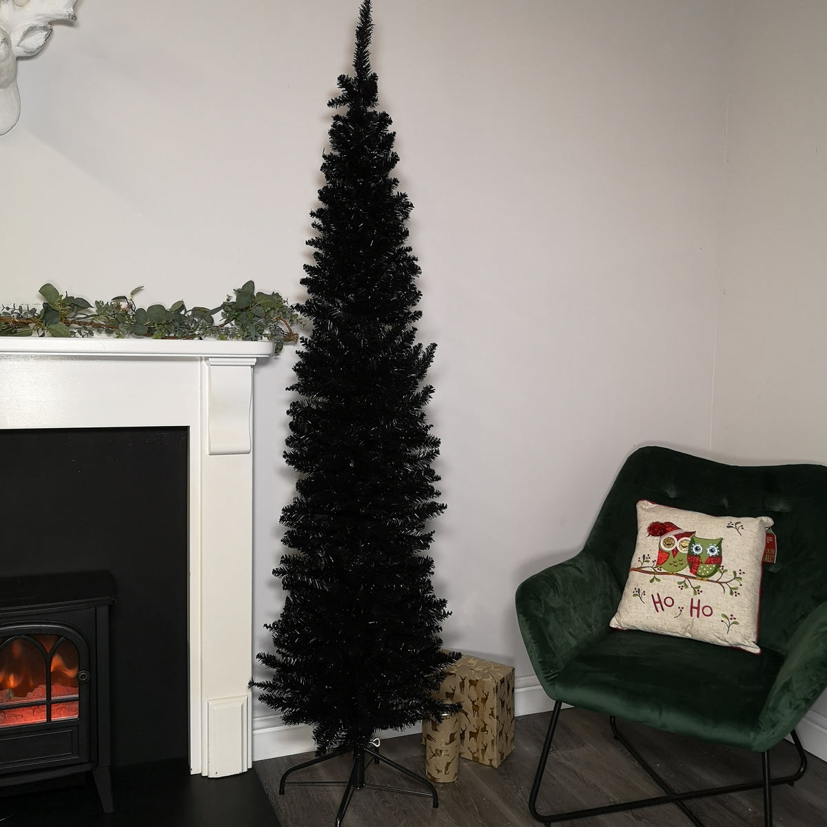 6.5ft (2m) Premier Pencil Style Slim Christmas / Halloween Tree in Black