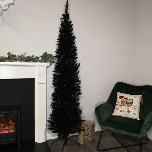 6.5ft (2m) Premier Pencil Style Slim Christmas / Halloween Tree in Black 2736