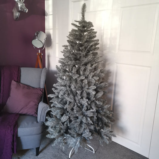 6ft (180cm) Luxury Charcoal Pine Grey Silver Christmas Tree with 803 Tips 2736