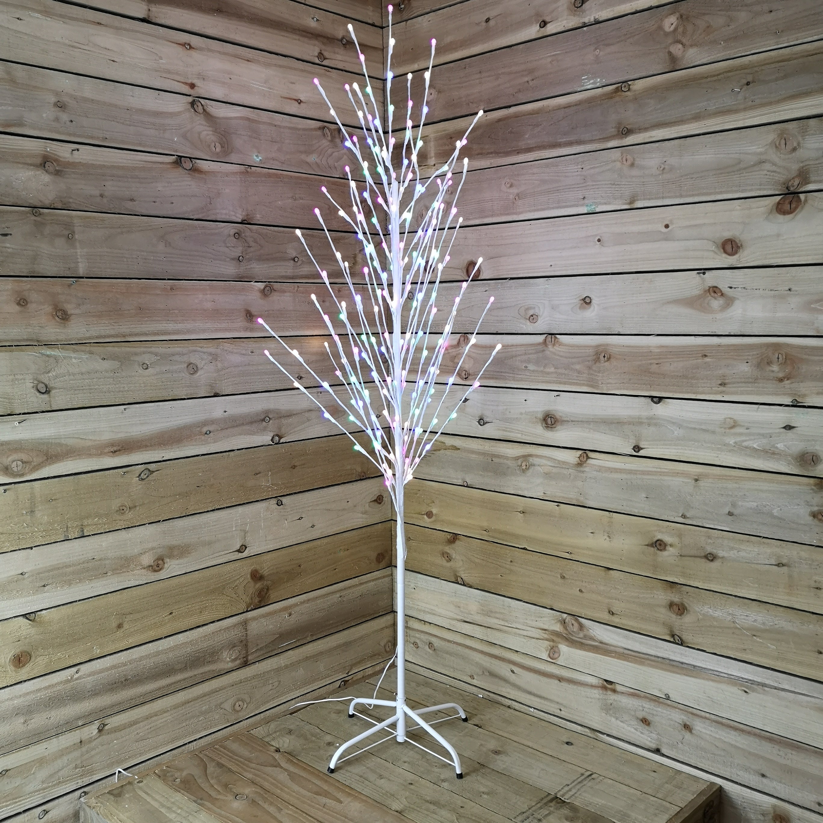 Snowtime 1.8m Rainbow Light Up Tree With Pink, WarmWhite, Blue & Green LEDs