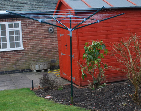 4 Arm 50m Steel Rotary Airer / Washing Line Garden