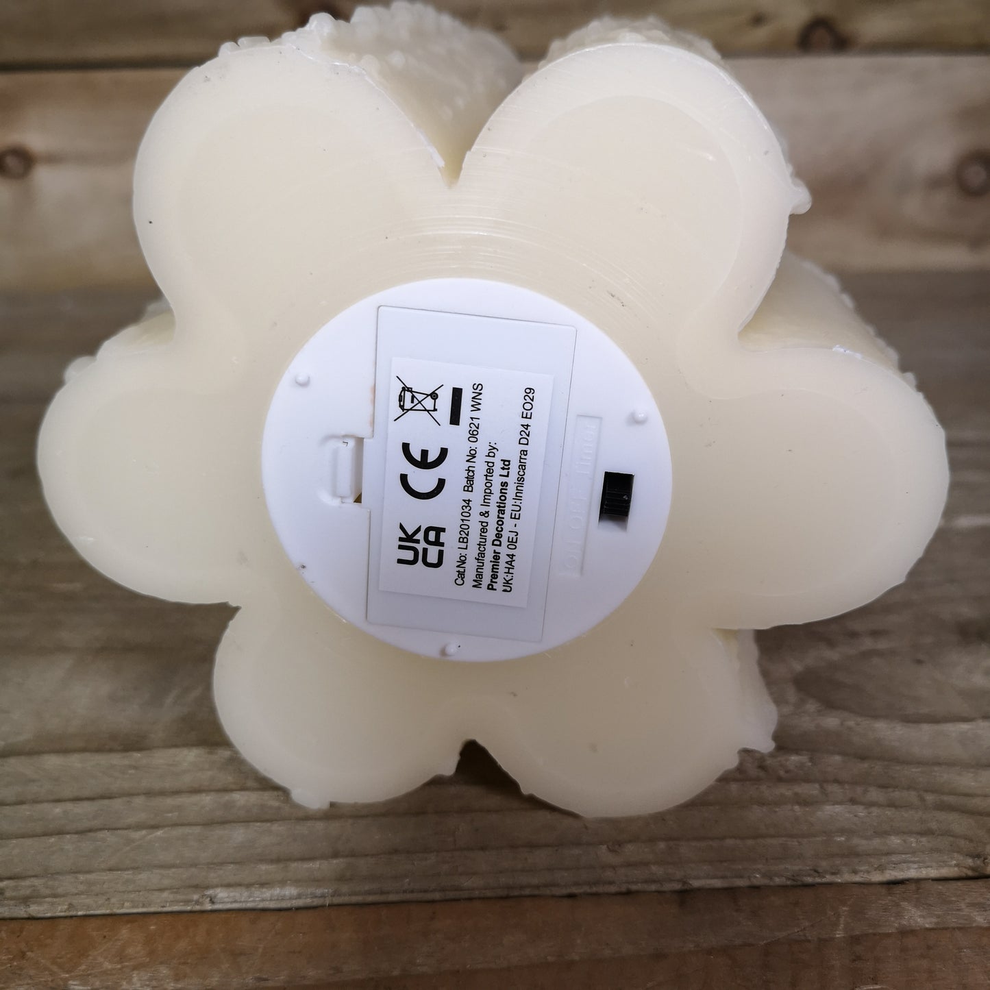 7 Flame Battery Operated Melted Edge Christmas Wax Candle with Timer