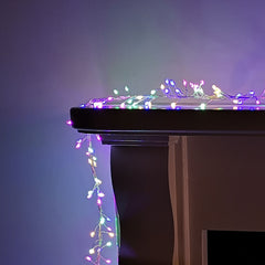 800 LED 5.5m Premier Christmas Indoor Outdoor Wire Cluster Lights with Timer in Multicoloured