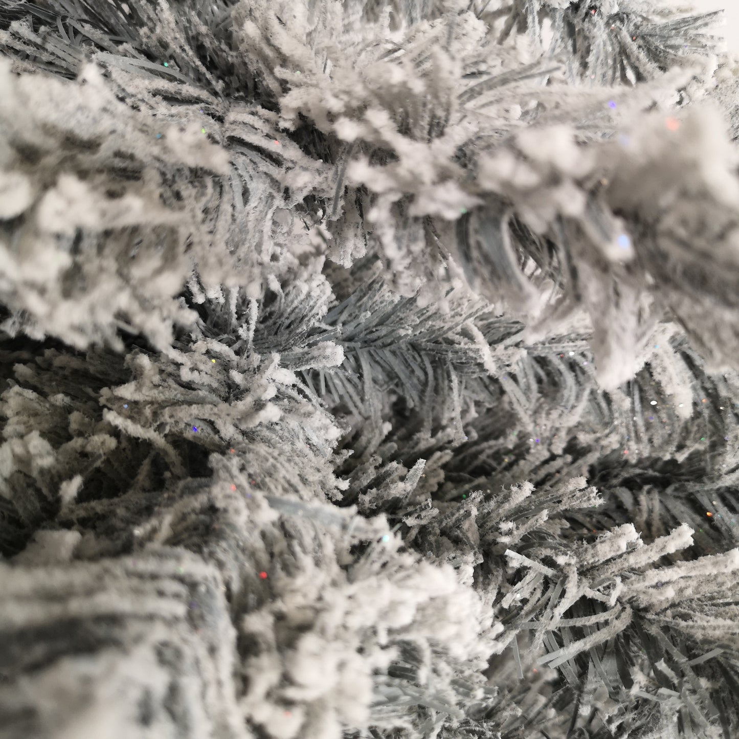 Kaemingk 8ft (240cm) Flocked Snowy Imperial Pine Hinged Christmas Trees