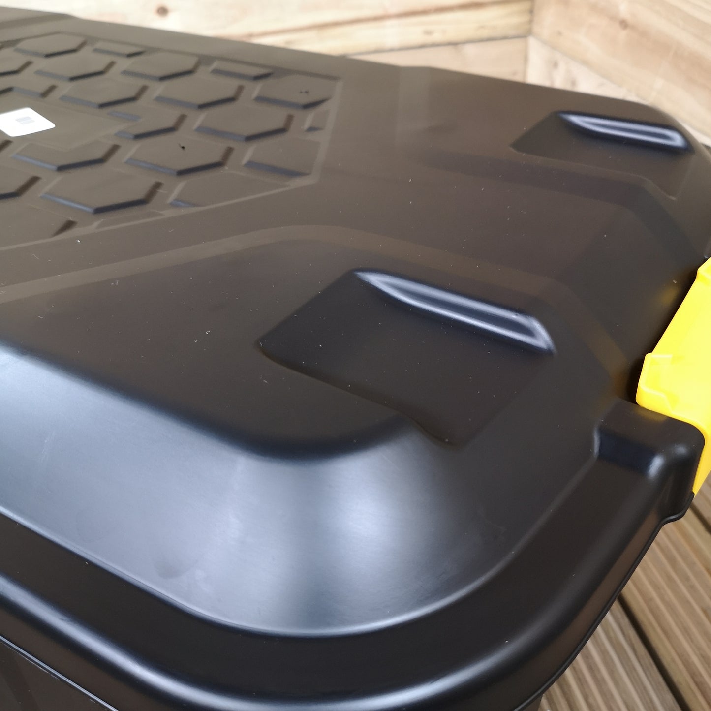 145L Heavy Duty Trunk on Wheels Sturdy, Lockable, Stackable and Nestable Design Storage Chest with Clips in Black