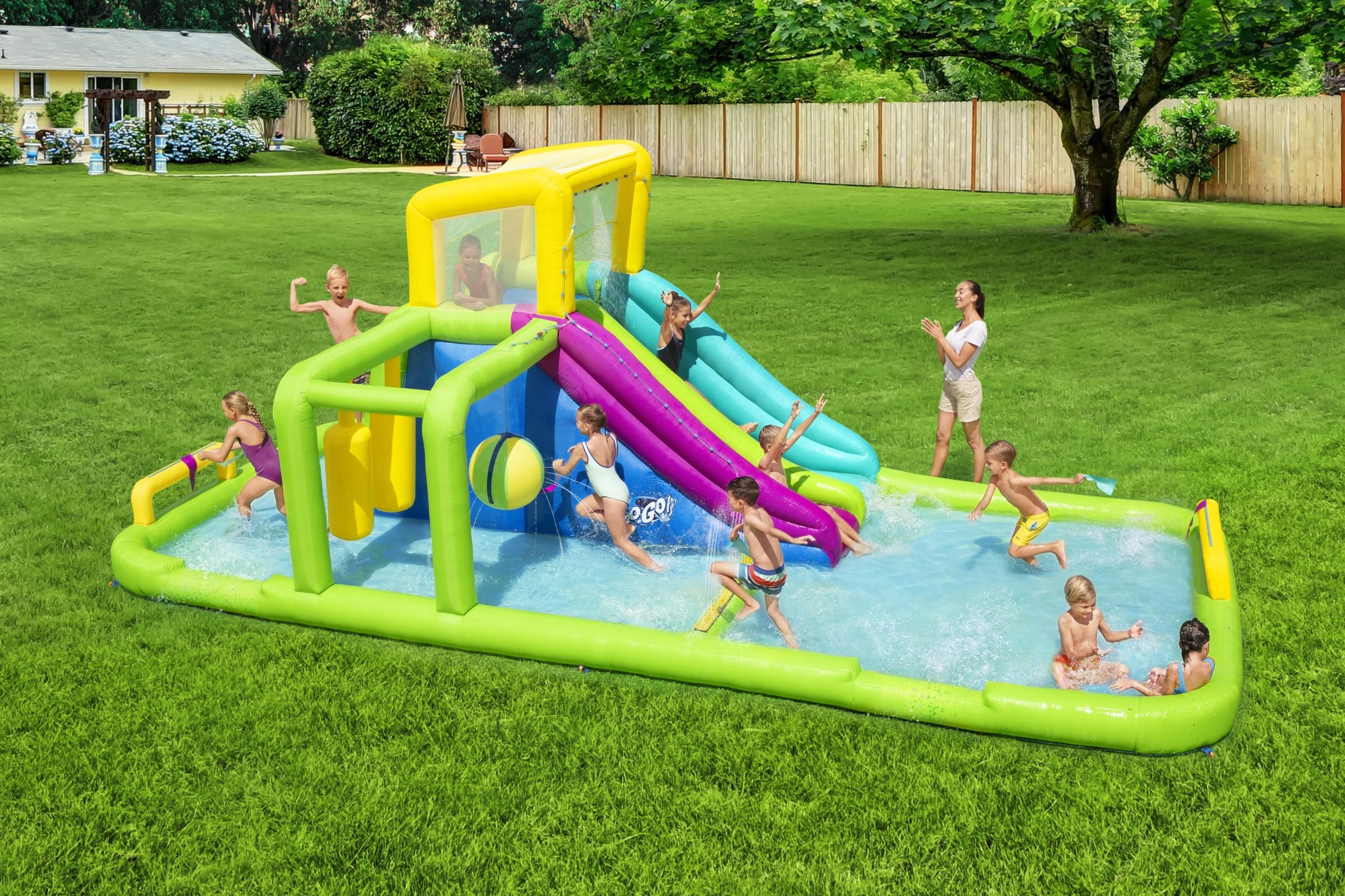 Bestway H2OGO! 7.10m x 3.10m x 2.65m Splash Course Mega Inflatable Kids Water Slide Park