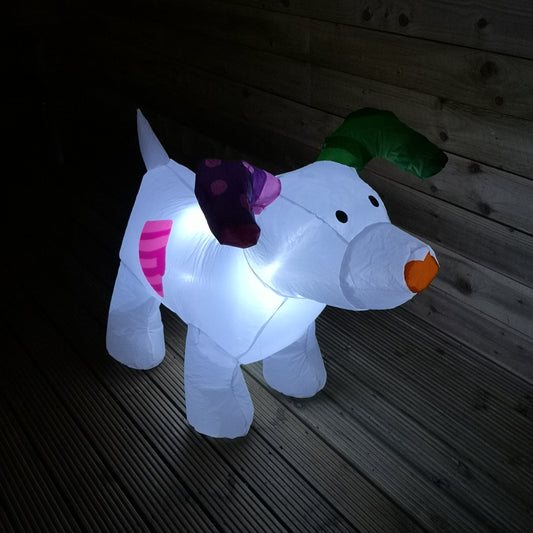 85cm The Snowman And The Snowdog Indoor Outdoor Light Up Christmas Inflatable 2736