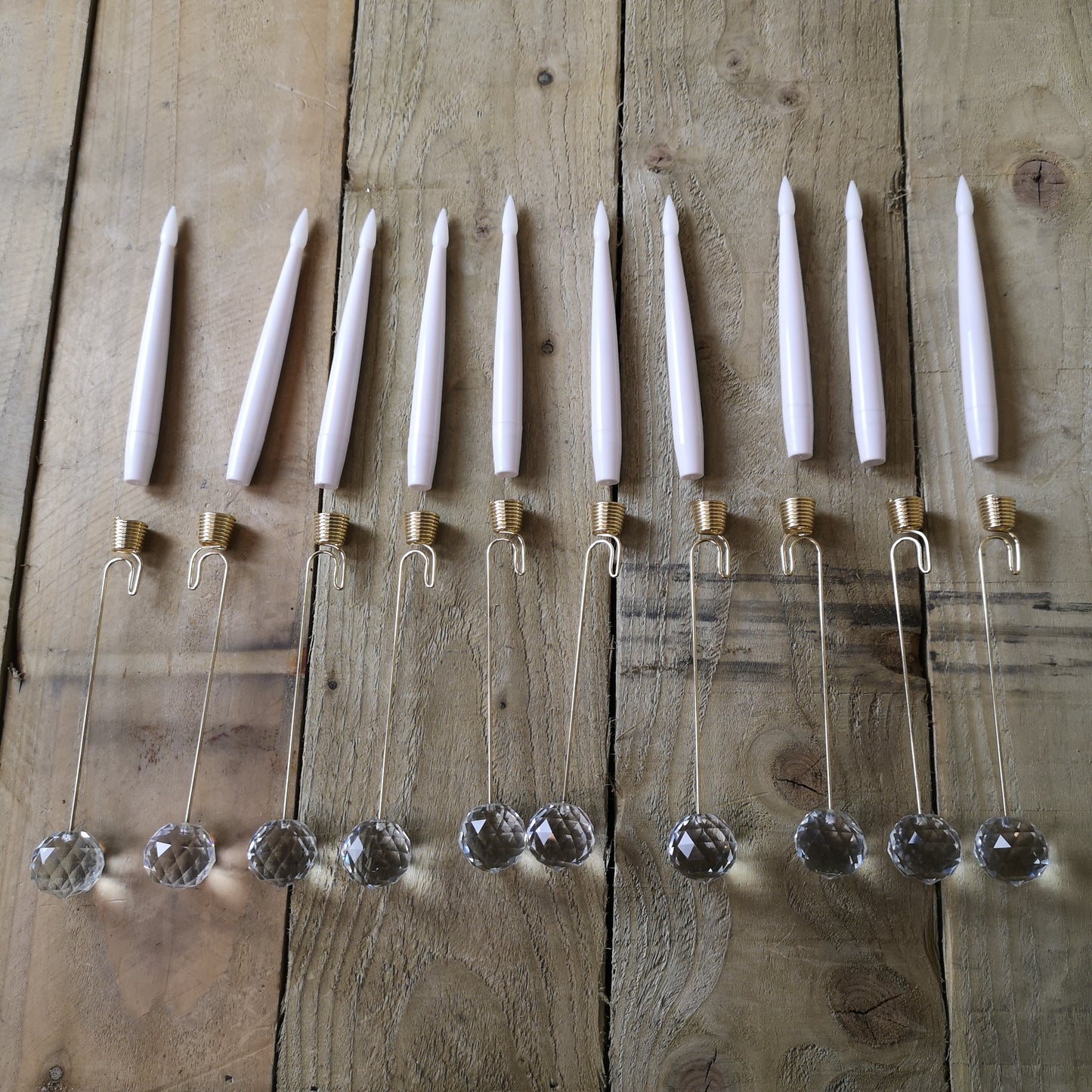 Premier 31cm 10 Piece Indoor Christmas Candle Set with Remote Control In Warm White