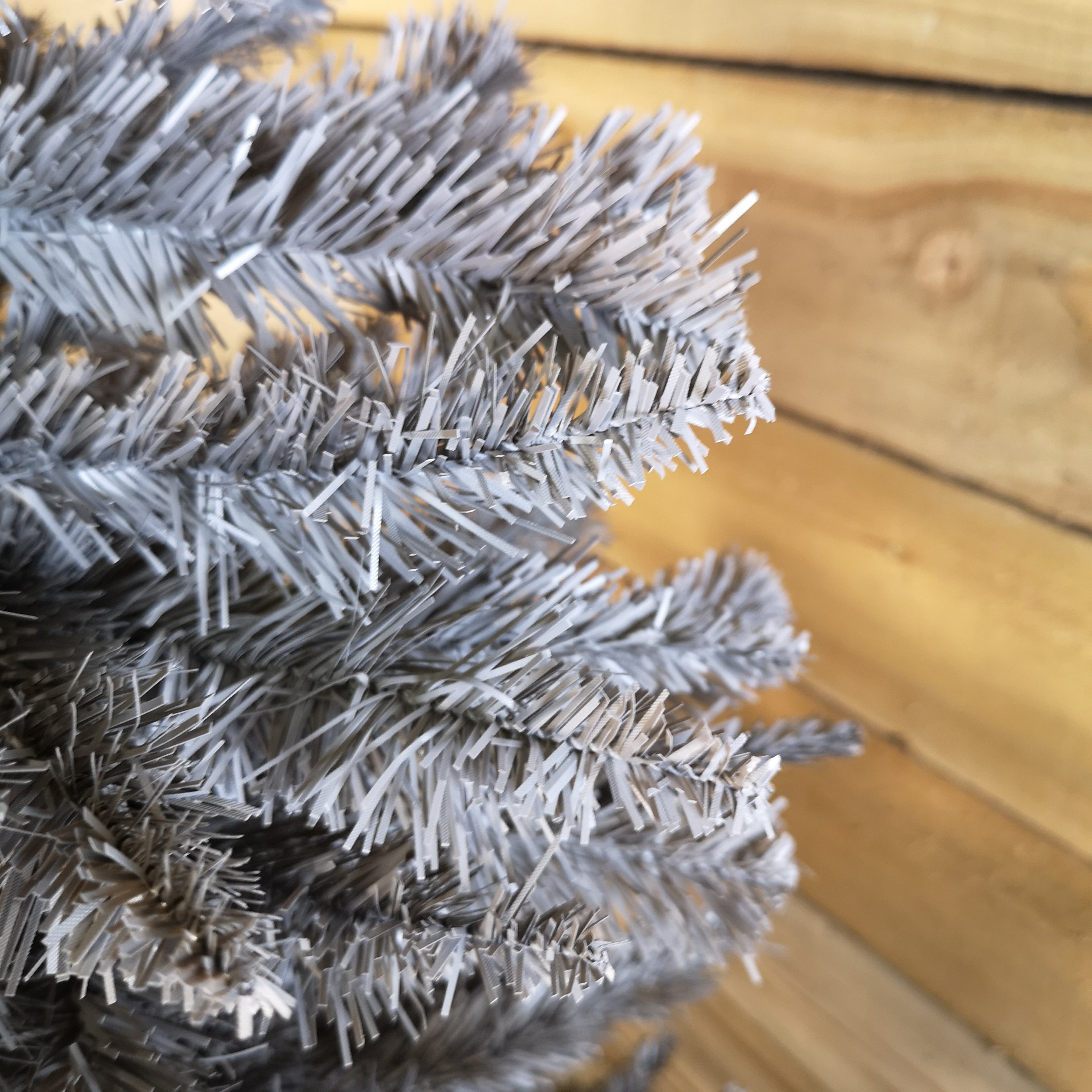 5ft (150cm) Snowtime Wrapped Pencil Pine Grey Christmas Tree with 236 Tips