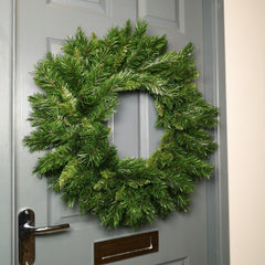 60cm Kateson Fir Plain Green Christmas Wreath with 150 tips