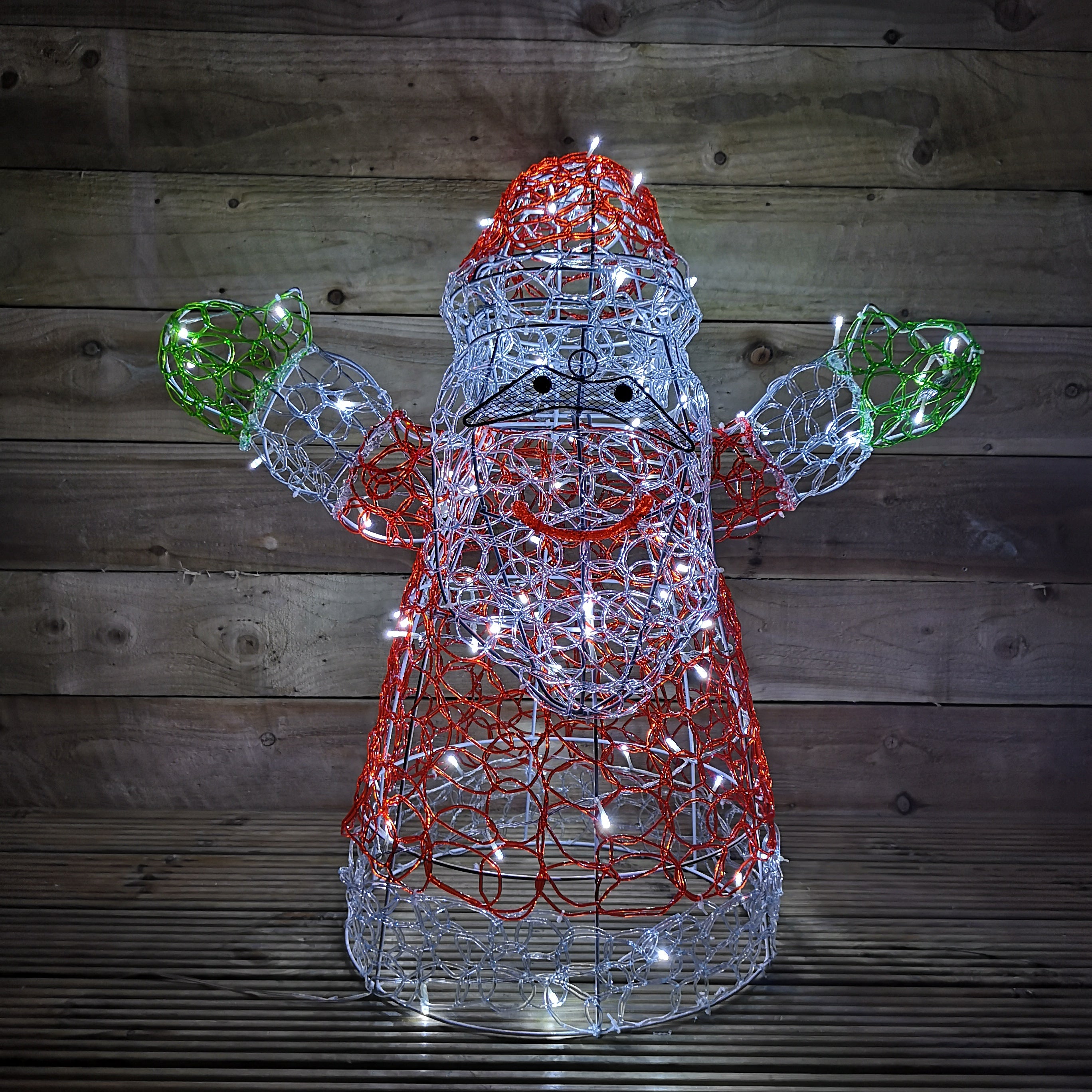 76cm Premier Christmas Soft Acrylic Indoor Outdoor Santa with 96 White LEDs