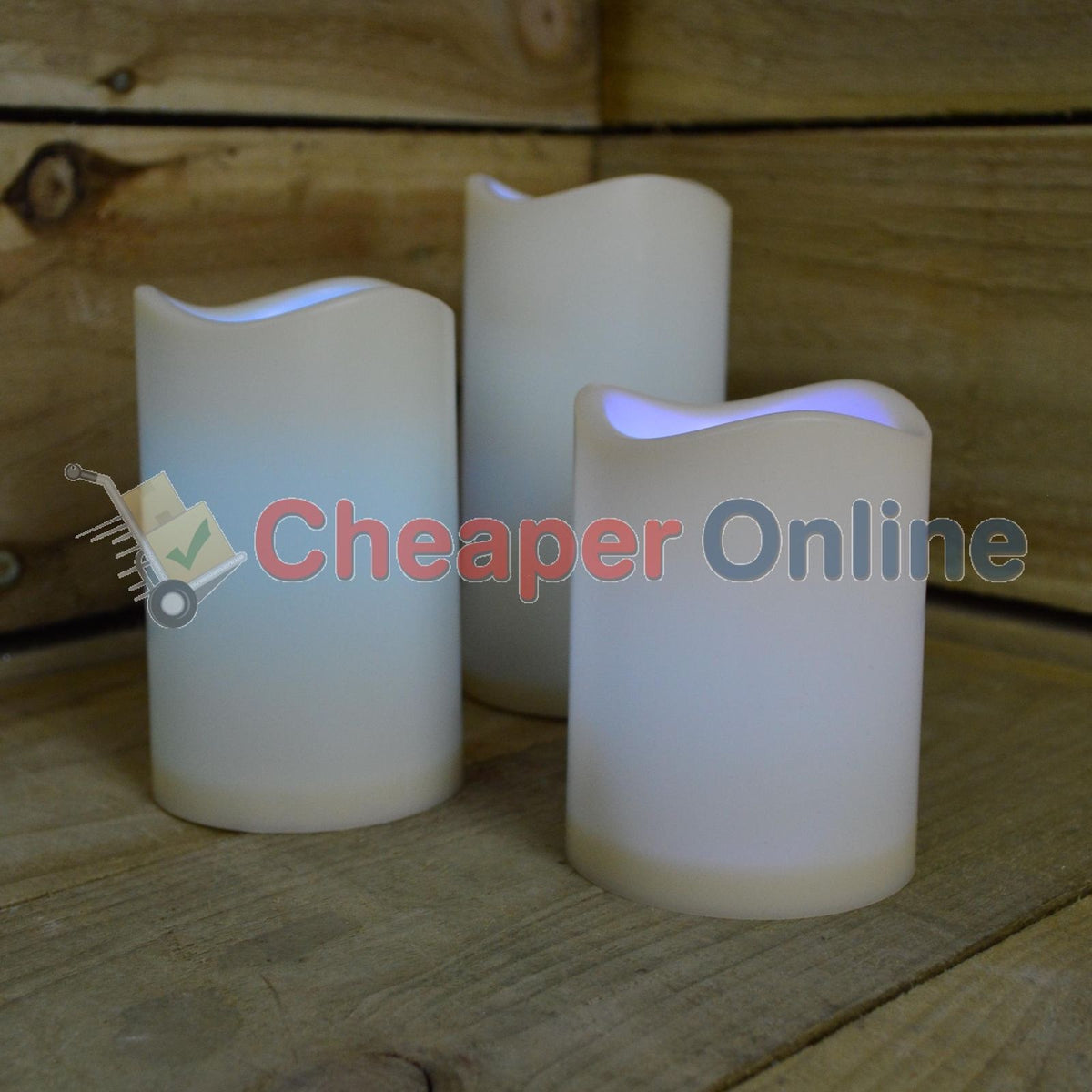 15cm Premier Set of 3 Battery Operated Multi Pastel Colour Changing LED Candles
