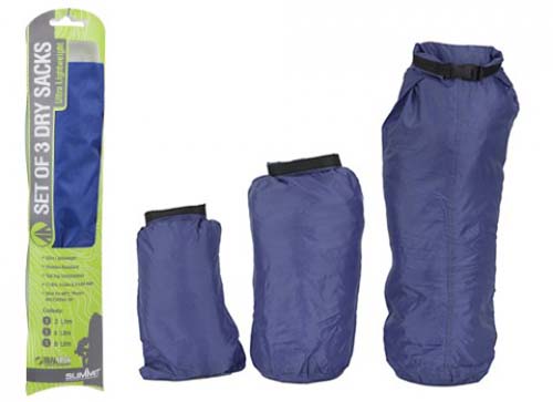 Set of 3 Dry Sacks Small Compact for Storage 2, 4 & 8 Litres